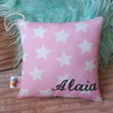 Almohadon Infantil 20x20cm Con Nombre Bordado Bebe Niños