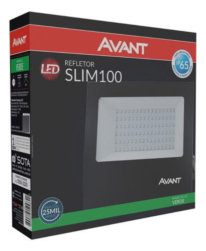 3x Refletor 100w Led Verde Avant Resistente A Agua Holofote