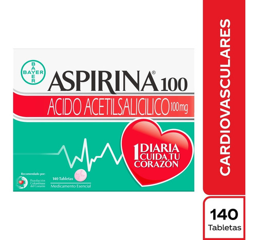 Aspirina 100 Mg X 140 Tabletas - Unidad a $582