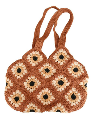 Bolso Cartera Tote Bag Tejida Crochet Granny Girasol