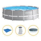 Piscina 6.503l Estrutural Prism Filtro Capa E Forro Intex 