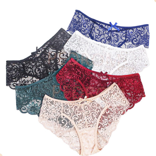 Paquete 6 Pantaleta Bikini Lencería De Encaje Sexy | MercadoLibre