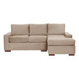 Seccional Der Livorno Tela Velvet Beige