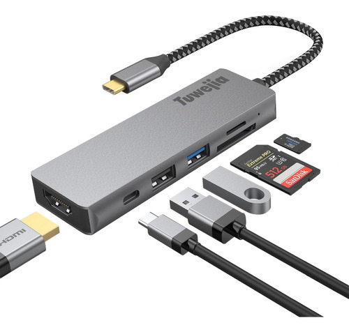 Hub Usb-c Para Macbook Pro Tuwejia Con Hdmi Lector Sd Usb