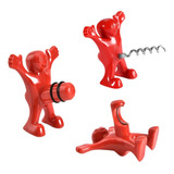 Set De 3 Figuras Red Creative Con Forma De Vino Tinto Con Un