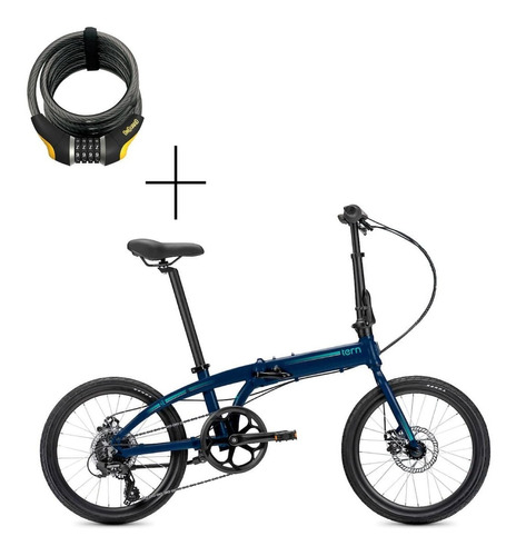 Bicicleta Tern B8 Azul Con Guardabarros Y Parilla + 8064 