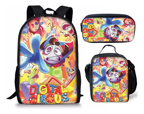 Conjunto Circus De 3 Mochilas Escolares Digitais De Magia