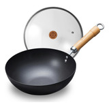 Wangyuanji Sartén Wok De Acero Al Carbono, 11 Sartenes Con T