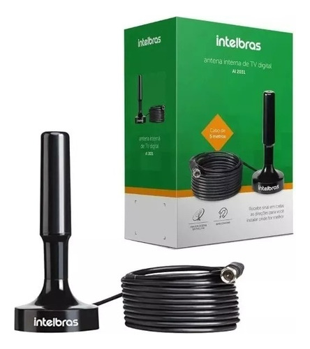 Antena Intelbras Interna Para Tv Digital 4k 2031 Hdtv       