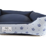 Cama Caminha Pet Para Cachorro E Gato 60x50 Coroa Azul