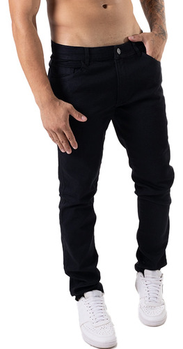 Calça Skinny Preta Masculina Jeans Com Elastano Lycra 2024
