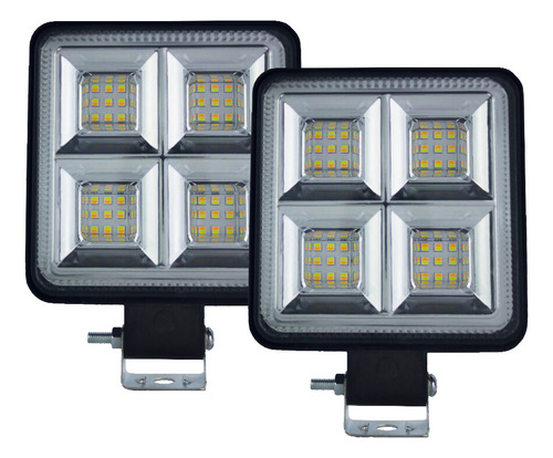 Kit De Dos Faros Bicolor 36 Leds Tunelight 144w Jeep/moto