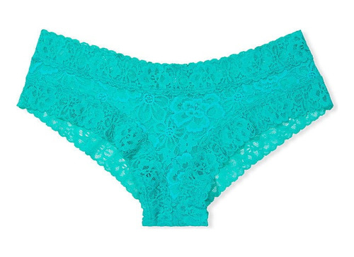 Panty Victoria´s Secret Cheeky Encaje Azul Turquesa Chica