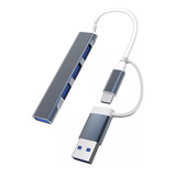 Hub 2en1 Usb 3.0 Y Tipo C A 4 Puertos Usb 3.0 Metálico