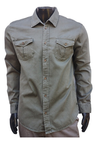 Camisa Kevingston Talle L Verde Tela Gruesa