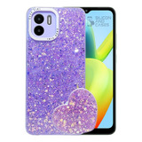 Carcasa Para Xiaomi Redmi A2 Glitter Brillo Con Pop Socket