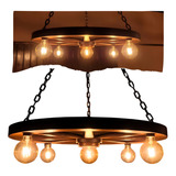 Luminária Lustre Pendente Rustico De Madeira Mdf Grande/ 