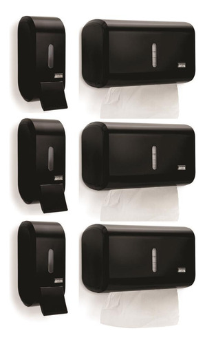 Kit 3 Porta Papel Toalha E 3 Saboneteira Liquido Dispenser
