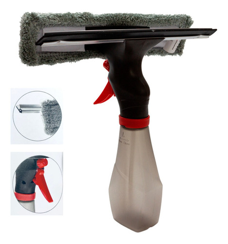Rodo Rodinho Limpa Vidros Spray Mop Com Reservatório 3 Em 1