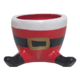 Enfeite Decoração Vaso De Natal Cachepot Papai Noel Sentado