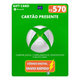 Gift Card Xbox Cartão Presente Microsoft Live R$ 570 Reais