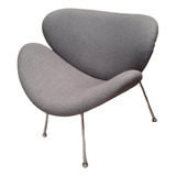 Sillon Pierre Paulin Tapizado En Tela Lino Base Cromada