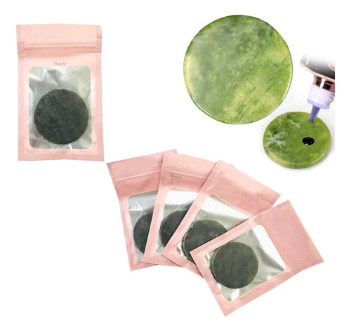 5 Piedras Jade Para Pegamento De Extensiones De Pestañas 1x1 Color Verde
