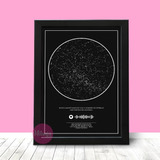 Quadro Mapa Das Estrelas Spotify | A4 E Acrílico