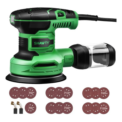 SHAWTY Lijadora Orbital Para Madera, 6 Velocidades Lijadora Rotorbital Electrica 450W, 16 Hojas De Lija Con 5 Grano De Diferente, Lijadora Con Colector De Polvo, Para Madera Lijado, Pulidor | Envío gratis