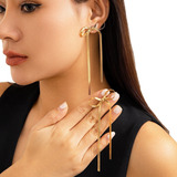 Bows Tassels Ear Pendant/necklace Bowknot Fringe Earrings