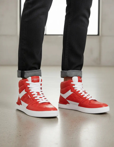 Tenis De Bota Coach Clip Sneaker Para Hombre Moda Casual Comodos Ligeros Original