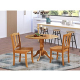 Dlin3-oak-w Juego De Mesa De Cocina De 3 Piezas: Rincón De C