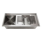 Calha Canal Organizador Gourmet Úmida Escorredor Inox Tubrax