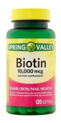 Biotin Spring Valley 10000mcg 120 Softgel Importado