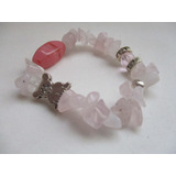 Vishudi Pulsera Niña Cuarzo Rosa Y Cachorro