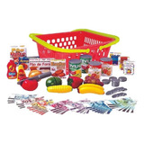 Brinquedo Minhas Comprinhas Cesta De Mercadinho Produtos