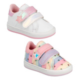 Duo Tenis Niña Bebe Mini Moon 2995 Blanco/corazones 12/16