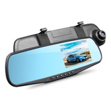 Espejo Retrovisor Dvr Universal 2 Camaras Delantera Reversa1