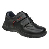 Zapato De Piel Casual Escolar Color Negro Para Caballero