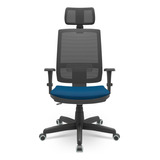Cadeira Brizza 3d Back System Com Apoio Diversas Cores Cor Azul Material Do Estofamento Poliéster Crepe