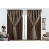 Cortina Forro Pvc Blackout Com Voil 2,60mx2,70m Sala Quarto