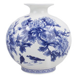 Jarrón Azul Y Blanco De Dalia, Jarrón De Flores De Porcelana