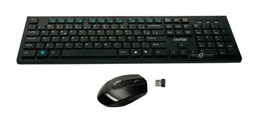 Kit Teclado Mouse Sem Fio Chocolate Ultrafino Feasso Fatc-30