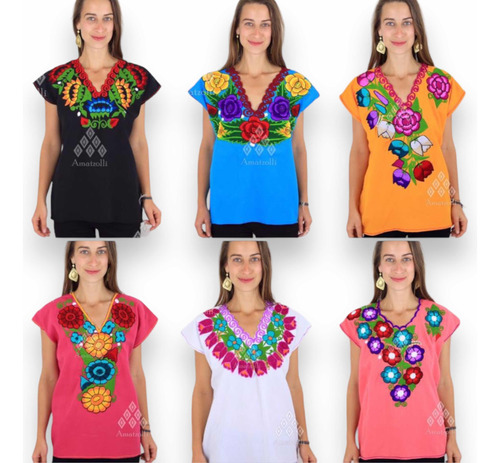 Paca 12 Blusas Surtidas Artesanales Con Varios Modelos