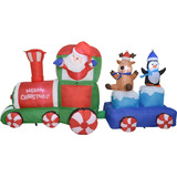 Inflable Navidad Tren Navideño 2.2m Exterior Luz Led Color Multicolor