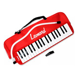 Melodica Leonard M32ard Piano 32 Notas Con Funda- Color Rojo