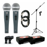 Kit Arcano 2 Microfones Rhodon-8b Xlr + 1 Pedestal Pmv