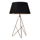 Lámpara De Mesa Bronce Pulido Estilo Moderno E27 40w 1 Lu Color De La Pantalla Oro Y Negro