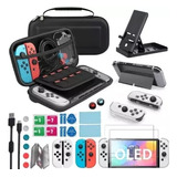 Kit De Accesories Para Nintendo Switch Oled Con Funda 30pzs