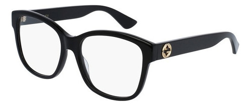 Gucci Gg0038o 001 Square Negro Dorado